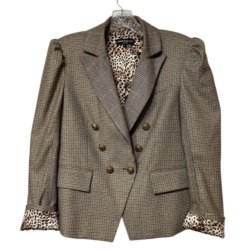 Generation Love Peyton Combo Double Breasted wool blend Blazer - Picture 7 of 15